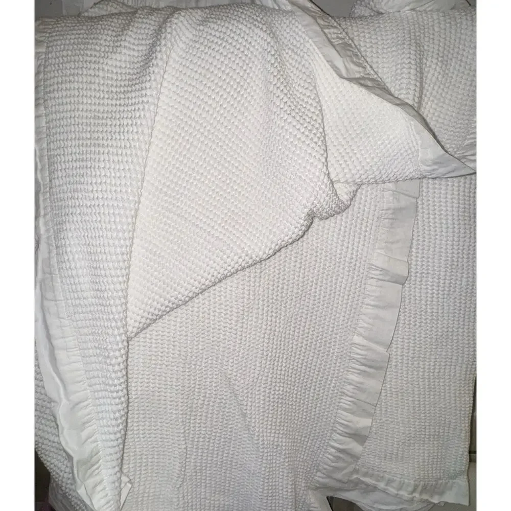 Cozy Earth White KING Size Waffle Blanket